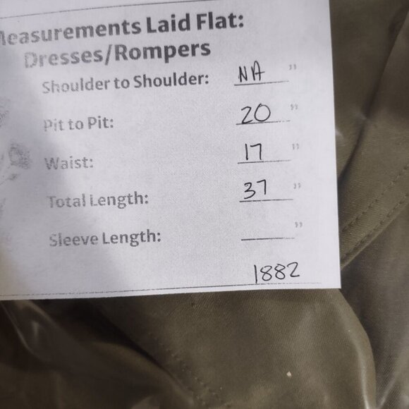 Women's Cargo Green Short Sleeve Utility Mini Dress Canvas Size XL - Picture 8 of 8